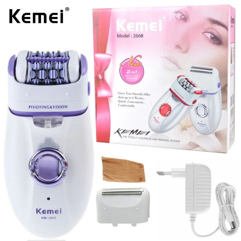 KM-2668 Epilatore Viso Donna Rasoio Ricaricabile Rasatura Donna Epilatore Elettrico Corpo Depilazione hine_voghion.com