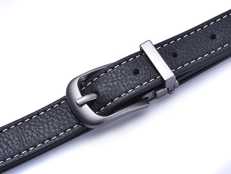 New Unisex Belt for Men and Women, Casual and Versatile, Minimalist Black Slim Belt, Korean Version Retro Needle Buckle Jeans with Student Trend_voghion.com