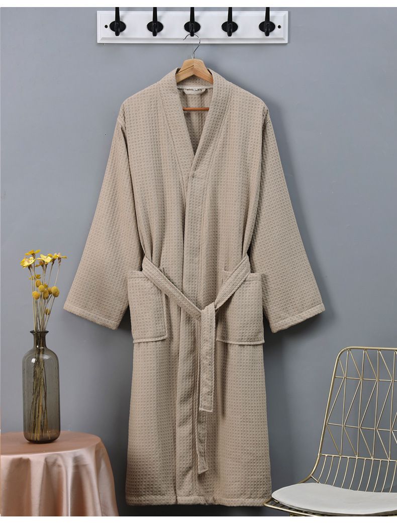 Toallas de baño de fibra suave, bata de baño de primavera y verano, estilo gofre, para hombre y mujer, de secado rápido._voghion.com