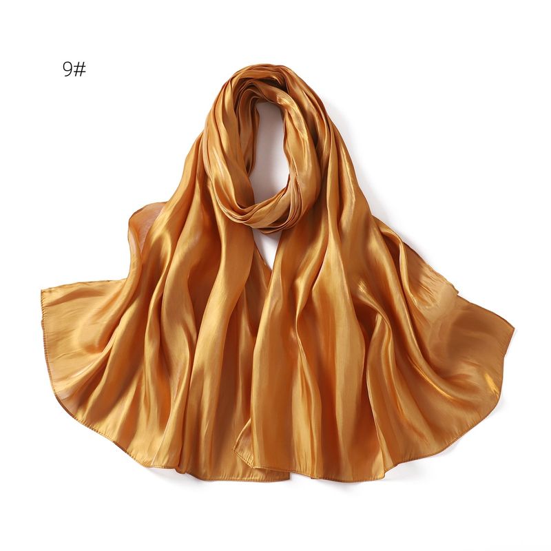 Unisex Solid color soft shimmering satin scarf women's scarf sunblock shawl Muslim_voghion.com