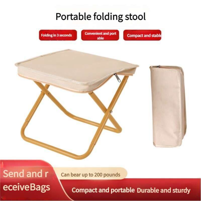 Outdoor Stool, Portable Handle Bag, Fishing Small Maza Queue Zipper Chair, And Camping Fully Folding Chair_voghion.com