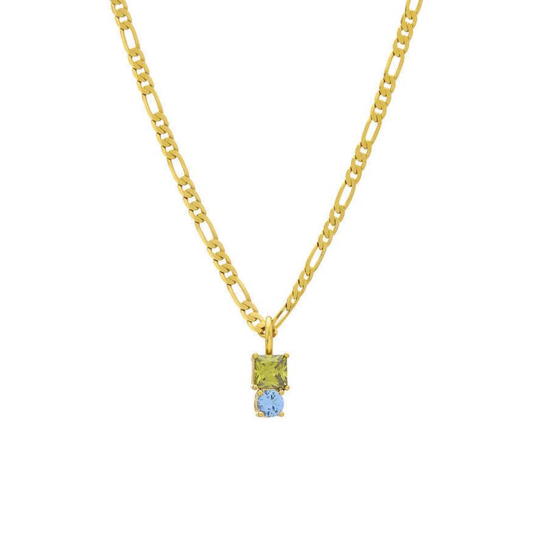 Colorful Zircon Necklace Simple Luxury Vacuum Electroplating Color Retention_voghion.com