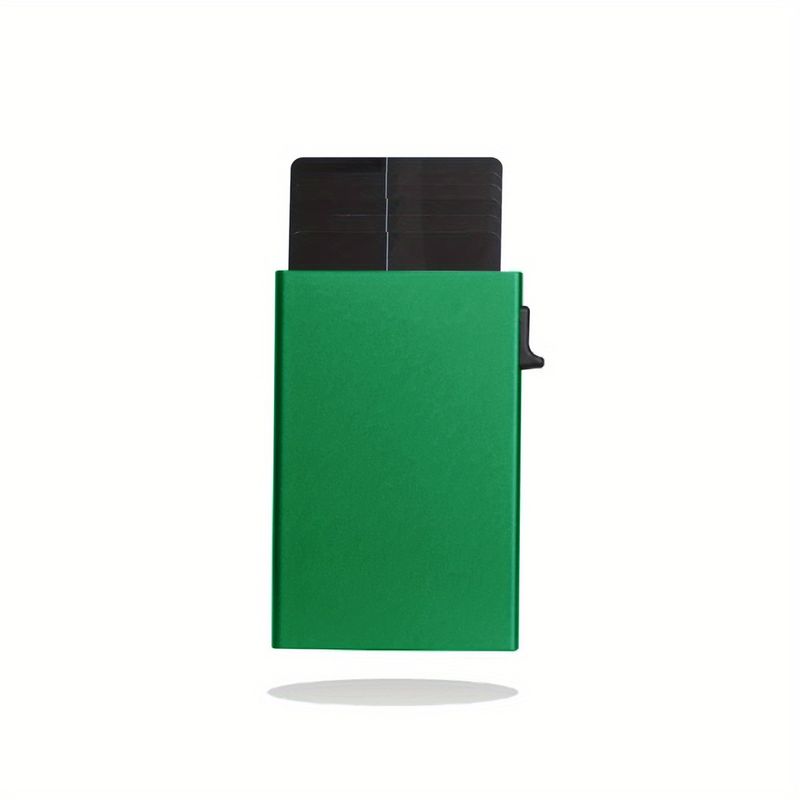 RFID Metal Men's Card Holder Simple Ultra Thin Bank Card Protective Case Aluminum Alloy Side Push One Key Card Out Anti Theft Swipe_voghion.com
