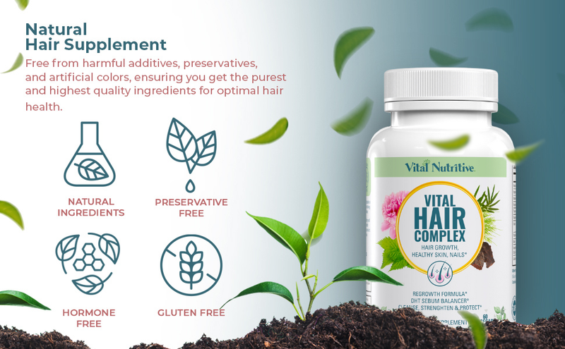 VITAL NUTRITIVE Vital Complex Βιοτίνη Βιταμίνη Β Ανδρικά Γυναικεία Βιταμίνες Υγιή μαλλιά, δέρμα, νύχια Χωρίς ορμόνες, χωρίς γλουτένη_voghion.com