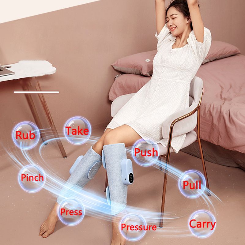 Electric Leg Massager Air Compression Massage Machine Wireless Heat Vibration Calf Massage Blood Circulation Muscle Pain Relief_voghion.com