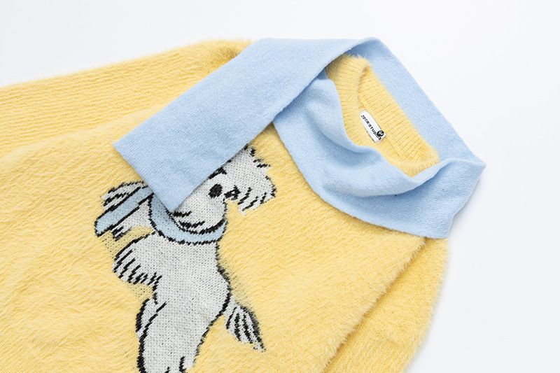 American Lazy Style Round Neck For Men And Women, Autumn Cute Dog Loose Pullover Couple Knitted Sweater_voghion.com