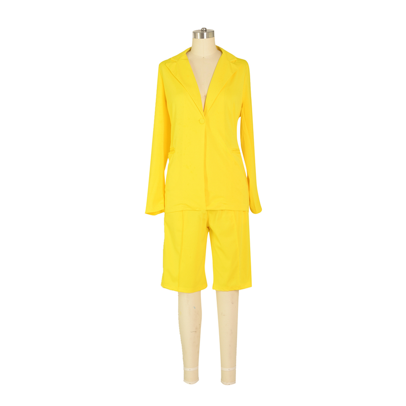 Dammekleeder Onofhängeg Websäit Kostümjacket Shorts Zweedeel Fréijoer Summer Casual Kostüm_voghion.com