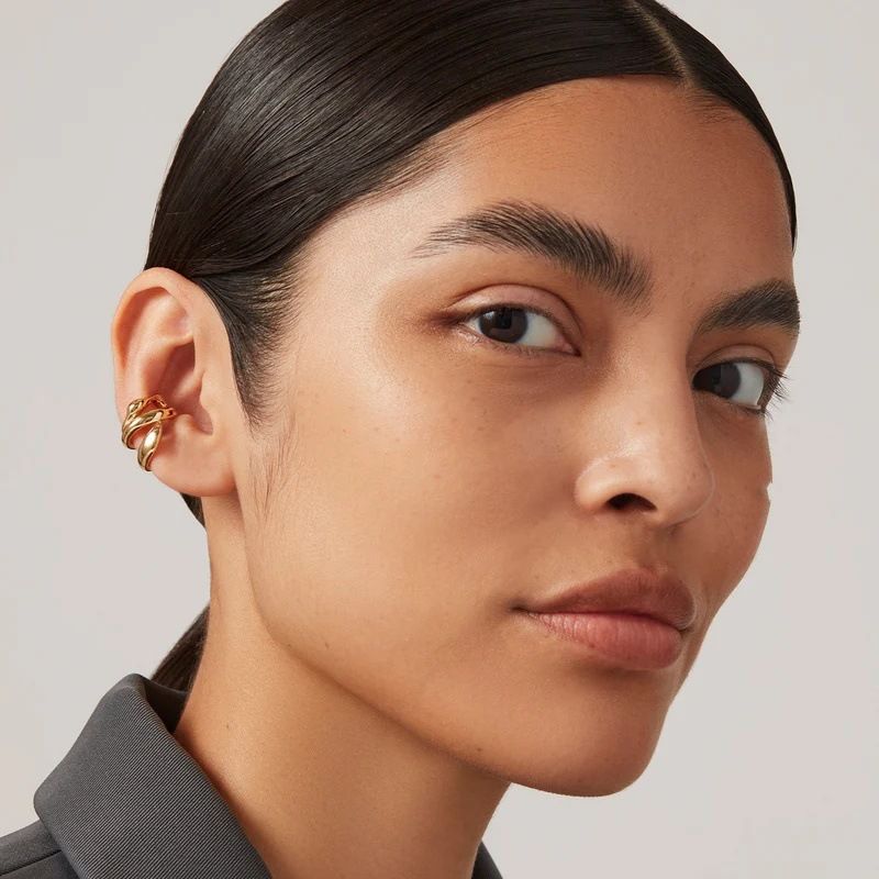Orecchini pendenti impilabili minimalisti in stile francese per donna: eleganti orecchini geometrici in oro e argento, leggeri e comodi da indossare tutti i giorni._voghion.com