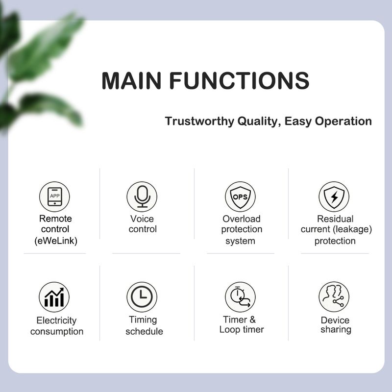 ONOFF Ewek WIFI Energiezähler Kwh Miessung Iwwerwaachung Leckschutz Fernbedienung Timerrelais fir Smart Home_voghion.com