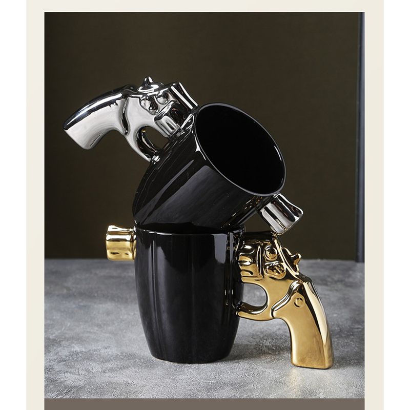 Creative Revolver Ceramic Explosion-proof Military Style Mug Personalized Shape Coffee Large Capacity Water Cup_voghion.com