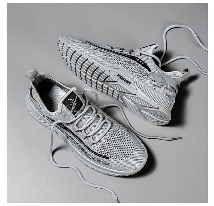 Atmungsaktive Strick-Freizeit-Sneaker für Herren mit rutschfester, weicher Sohle, leichte Mesh-Sommerschuhe für bequemen Gehkomfort, dünne Mesh-Freizeitschuhe_voghion.com