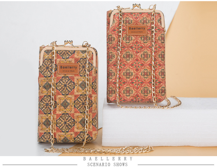New Daily Versatile Phone Bag for Women Korean Edition Large Capacity Crossbody Bag Fashion Wood Grain Multi Card Women's Wallet_voghion.com