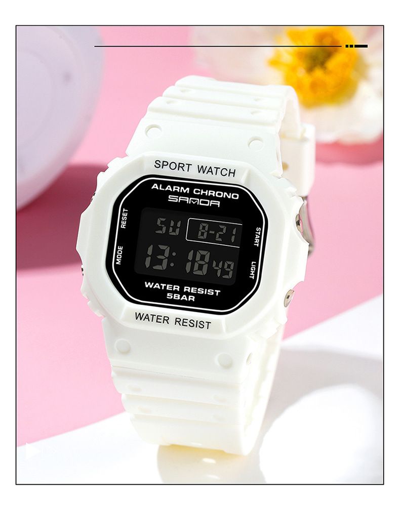 Elegante orologio sportivo digitale quadrato con impermeabile, luce notturna e multifunzione per stili di vita attivi, orologio luminoso alla moda per studenti_voghion.com