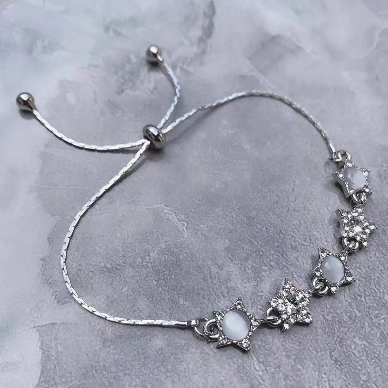 Cat's Eye Stone Star Sieviešu Ins Style Light Luxury Niche Design Sense Mērogojama rokassprādze Izsmalcināta Premium_voghion.com