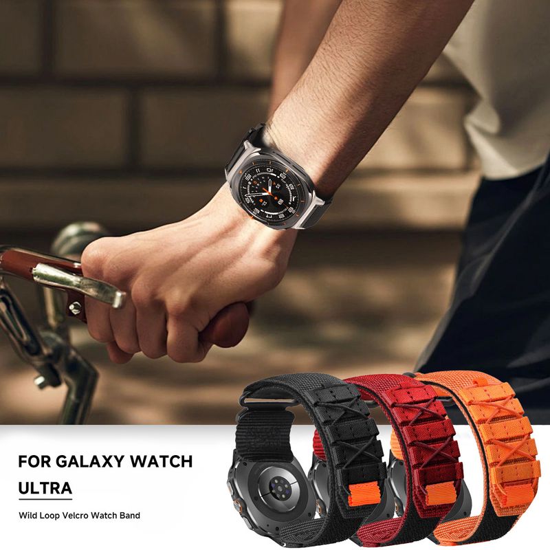 Curea țesută din nailon cu buclă pentru sporturi în aer liber, potrivită pentru Samsung Galaxy Watch7 Ultra, 47 mm_voghion.com