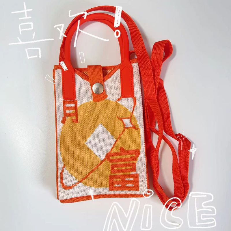 Nuova borsa per cellulare lavorata a maglia, da donna, carina, in stile coreano, per studenti, a tracolla, alla moda, piccola borsa_voghion.com