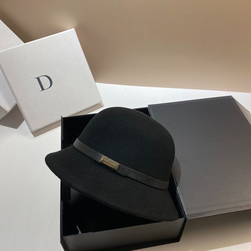 Autumn and Winter Simple Wool Bowl Korean Edition Women's Elegant temperament High quality Belt Gift Versatile Ball Hat_voghion.com