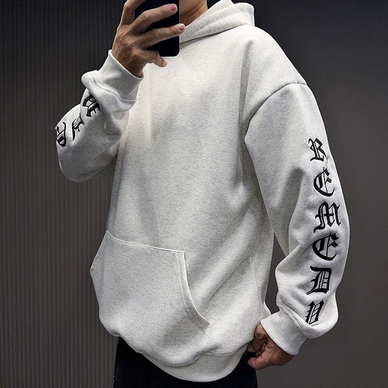 Gothic Embroidered Hoodie – Unisex Oversized Pullover With Dark Floral Stitching & Kangaroo Pockets (M-XXL, Cotton-Blend, Fleece-Lined)_voghion.com