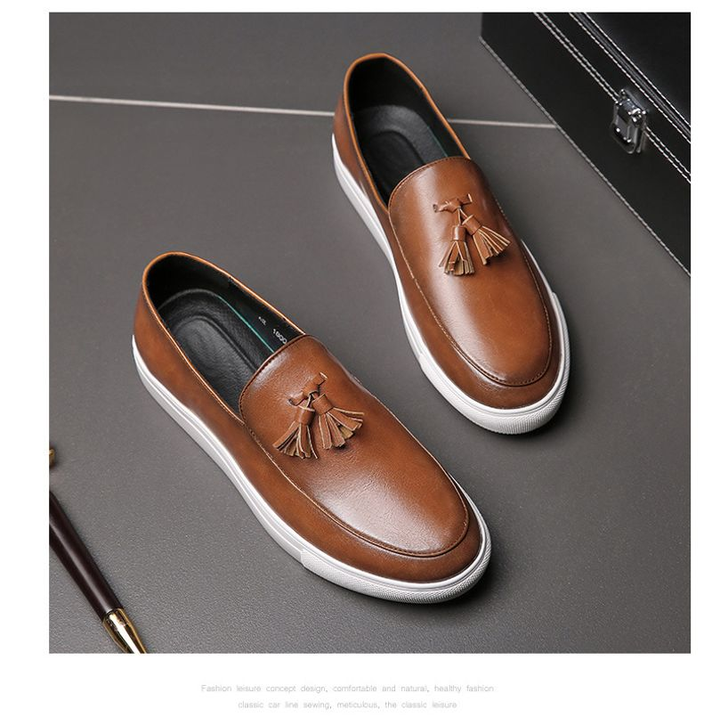 Replică ușoară de designer, pantofi de damă de dimensiuni mari, cu ciucuri, pentru bărbați, la modă, cu personalitate pentru picior, pantofi casual din piele, model business_voghion.com