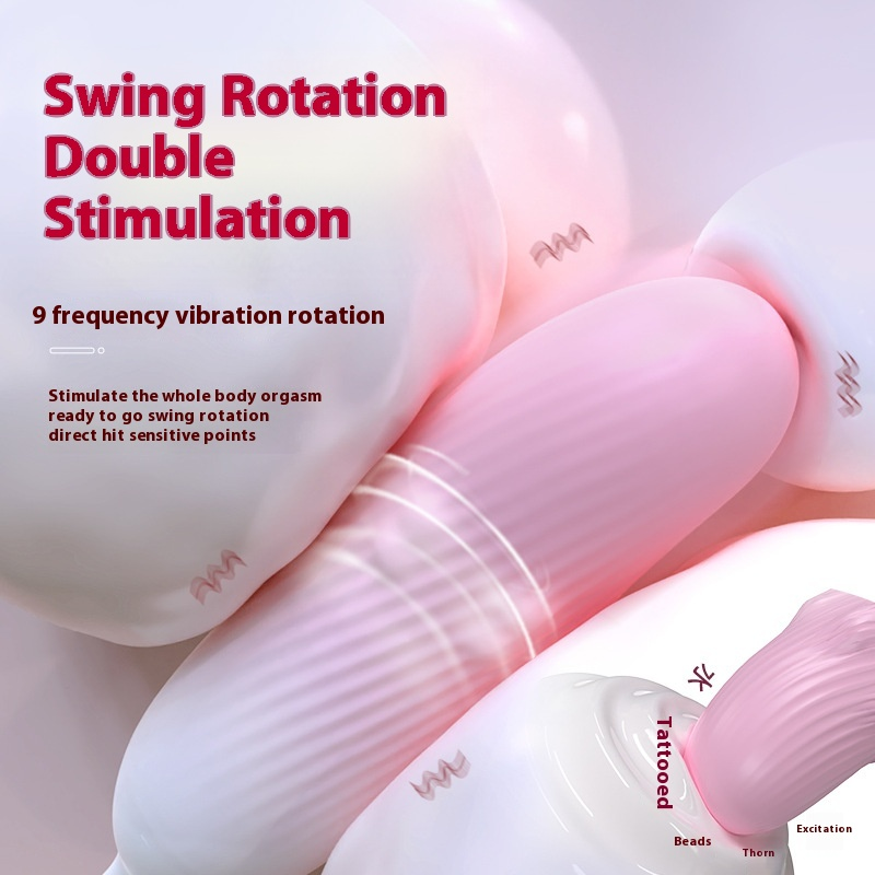 Silikon-Phallus-Dildo für Erwachsene mit starker Vibration, eiförmigem Design, gleitender Kugel und schwingender Vibrationsfunktion_voghion.com