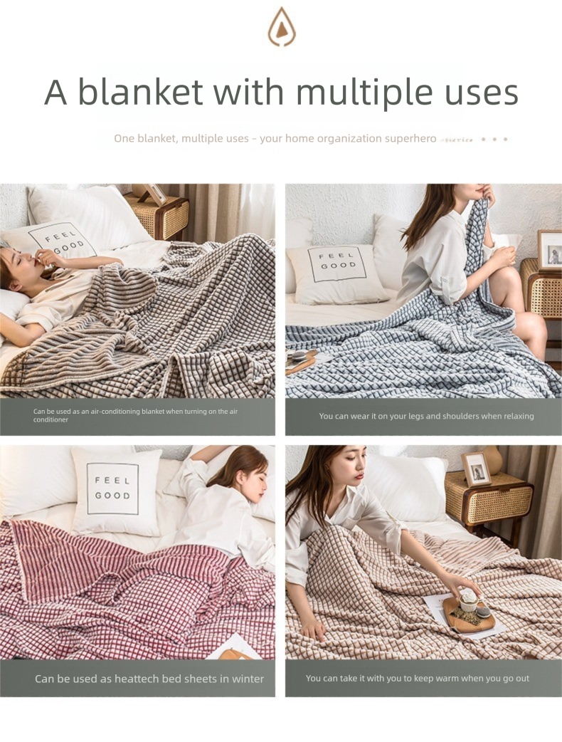 Coperta per divano in velluto di latte - Coperta regalo in pile di corallo per aria condizionata in ufficio_voghion.com