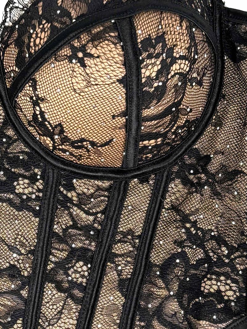 Damenbekleidung Neues sexy Spitzen-Unterhemd für Frauen zum Tragen als Oberbekleidung, formender BH, geraffte Unterwäsche, Fishbone-Tube-Top_voghion.com