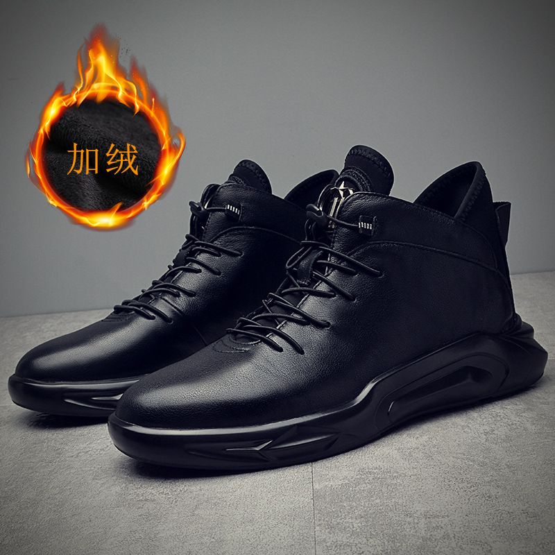 6657 'S Stivali Martin in vera pelle, stile britannico, versatili, alla moda, casual, autunno inverno, foderati in pile_voghion.com