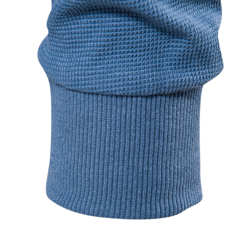 T-shirt da uomo in tinta unita con collo a gallone a maniche lunghe con sottocollo europeo autunno/inverno_voghion.com