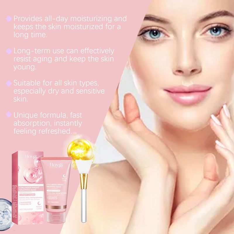 HOYGI Collagen Light Wrinkle Tearing Moisturizing, Nourishing Rejuvenating Skin Improving Dark And Firming Facial Mask_voghion.com