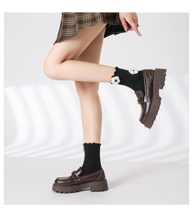 Loafer mit dicken Sohlen für Damen, Frühling und Herbst 2025, neues echtes, höhenverstärkendes, dickes Absatz, kleines Leder im britischen Stil_voghion.com