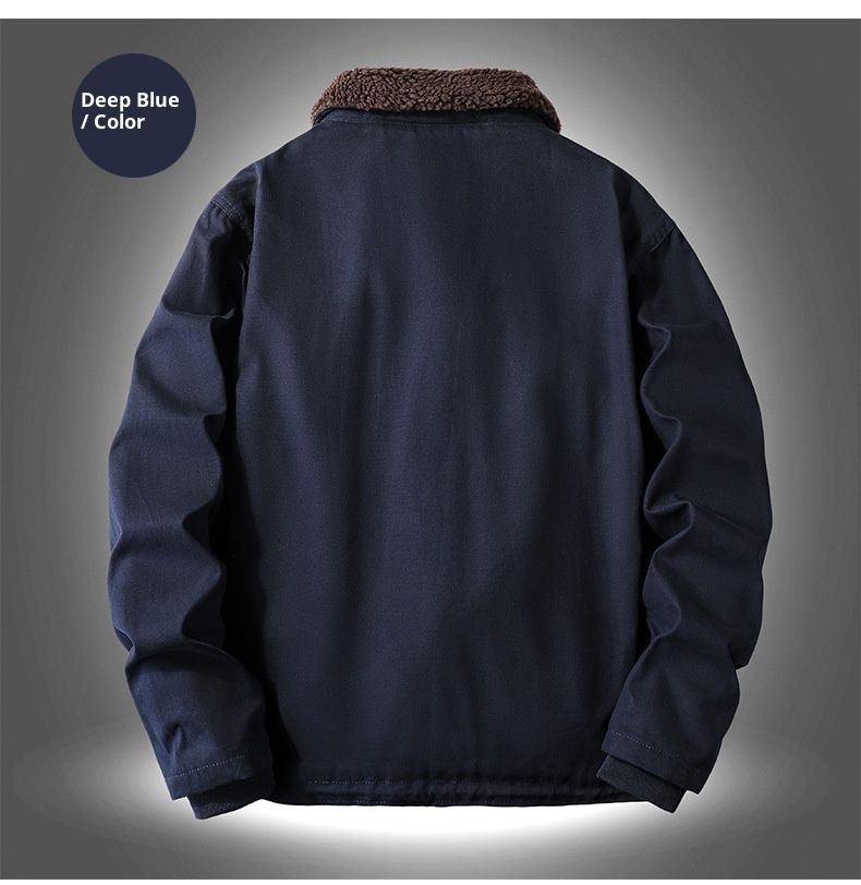 QFV507045555501<2 Middle-aged Men's Jacket Deck Padded Warm Military Workwear Winter Fleece Lined Thickened Casual Turn-down Collar Cotton_voghion.com