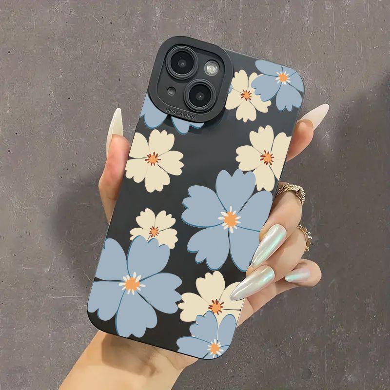 Summer Blue Large Flower Phone Case For Xiaomi Mi 14 13 12T 13T 11T Pro 11 Lite 5G NE Poco F6 F5 X5 X3 Pro Silicone Soft Cover_voghion.com