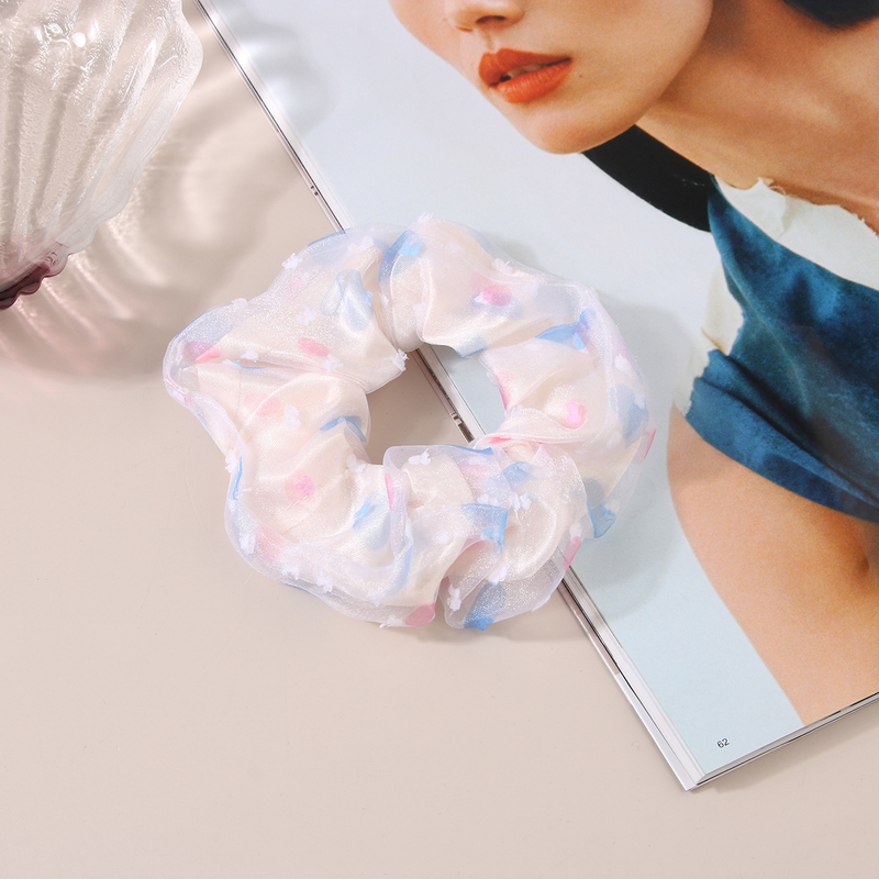 Fascia per capelli a forma di cuore in maglia con intestino crasso, ragazza fresca e giovanile, fascia per capelli elastica alta, fascia per capelli con coda di cavallo, accessori per capelli a sfera_voghion.com