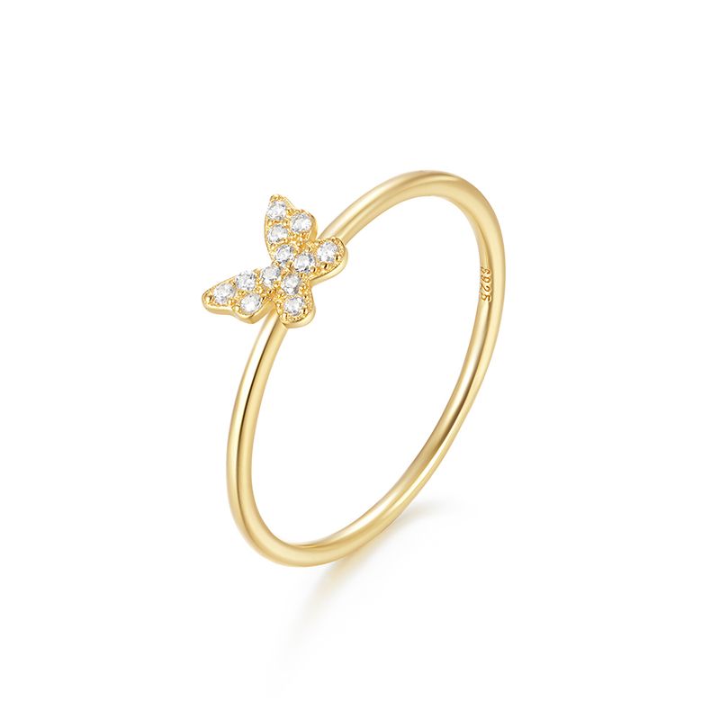 Mode CANNER vergulding Klassieke dames Fijne sieraden Verlovingsringen Sterg Sier Ring met ronde zirkoon voor vrouwen_voghion.com