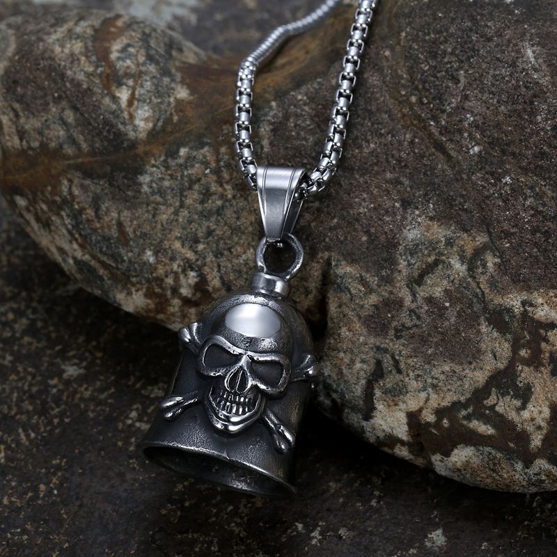 Pendentif cloche de moto rétro unilatéral pour hommes, nouvelle personnalité, crâne de vent, moto_voghion.com
