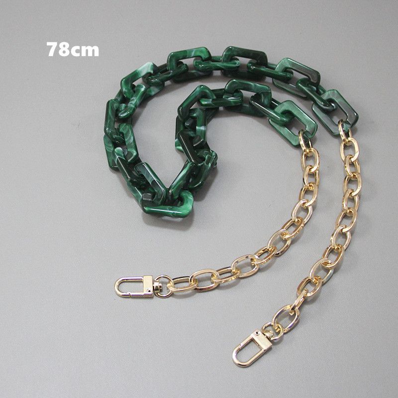 Damen Neue vielseitige Mode Acryl handgefertigte Kette Tasche Metall Zubehör einzelne Schultergurt_voghion.com