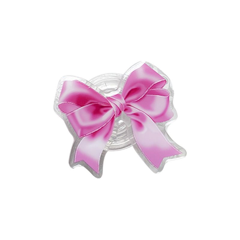 Airbag-Telefonhalter mit rosa Schleife, selbstklebende, tragbare Nischenhalterung für den Schreibtisch, stabile Fingerschnalle mit Mädchenherz_voghion.com