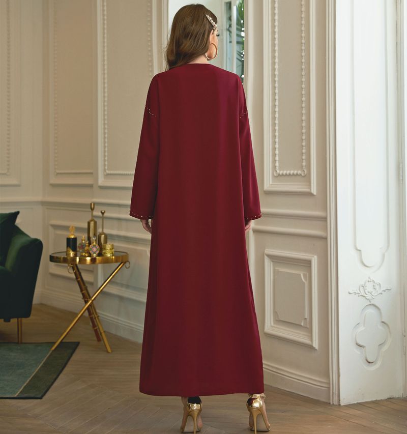 Abbigliamento femminile Abito lungo con diamanti cucito a mano_voghion.com