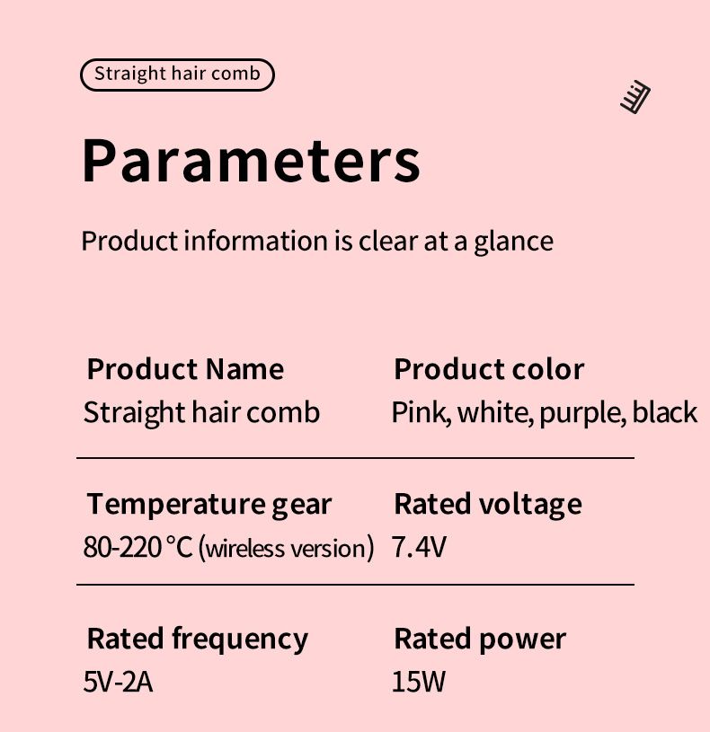 Haarglätterkamm, kabellos, negative Ionen, schadet dem Haar nicht, tragbare, glatte Rolle, wiederaufladbar, elektrisch, kabellos, für zwei Zwecke_voghion.com