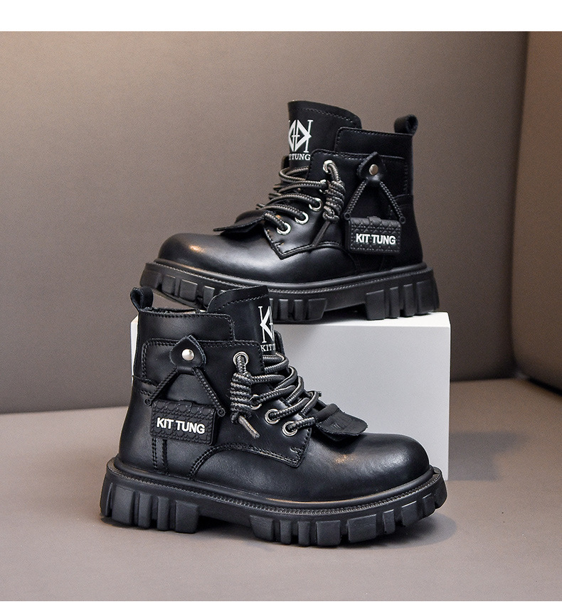 Martin 2023 Herbst/Winter Neue kinder Casual Mode Baby Weichen Boden Plüsch Jungen Gelb Stiefel_voghion.com