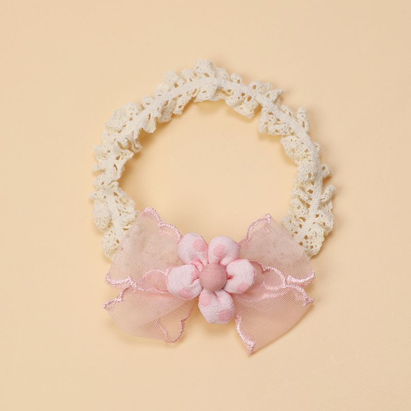 Accessori per capelli per bambini con fiocco in rete europeo e americano, fascia elastica per capelli per bambini intrecciata a mano, fascia dolce con fiori per bambini_voghion.com