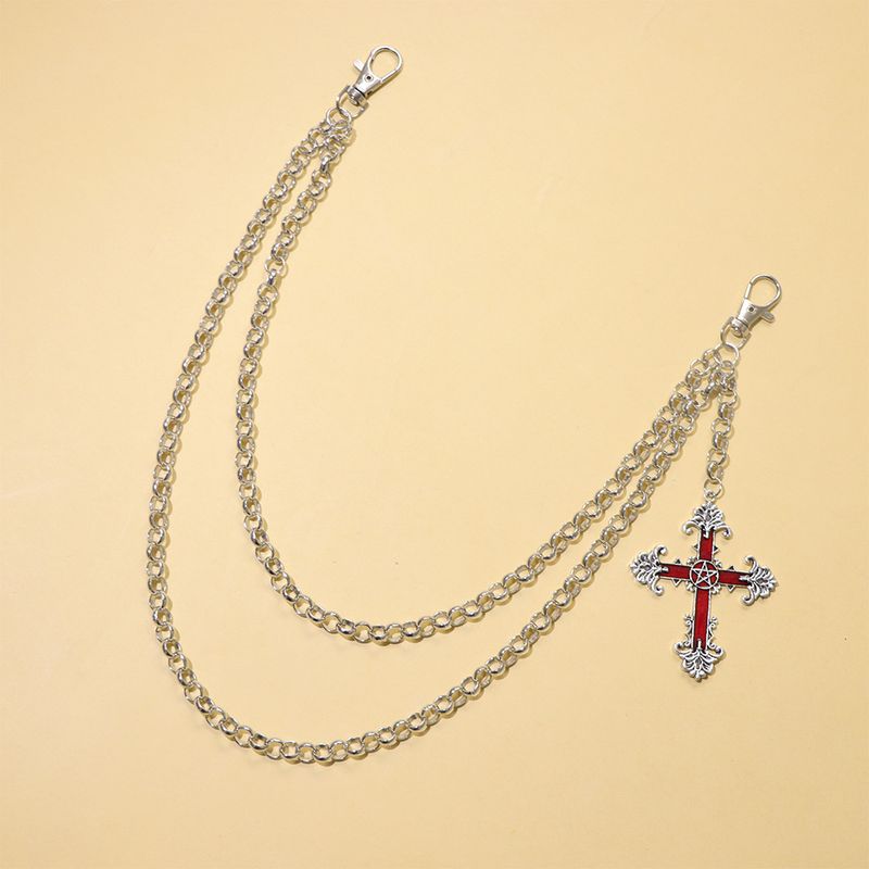 Fashionable And Versatile Chain Accessories, Personalized Cross Pendant, Double-layer Pants Chain, Unisex, Hip-hop_voghion.com