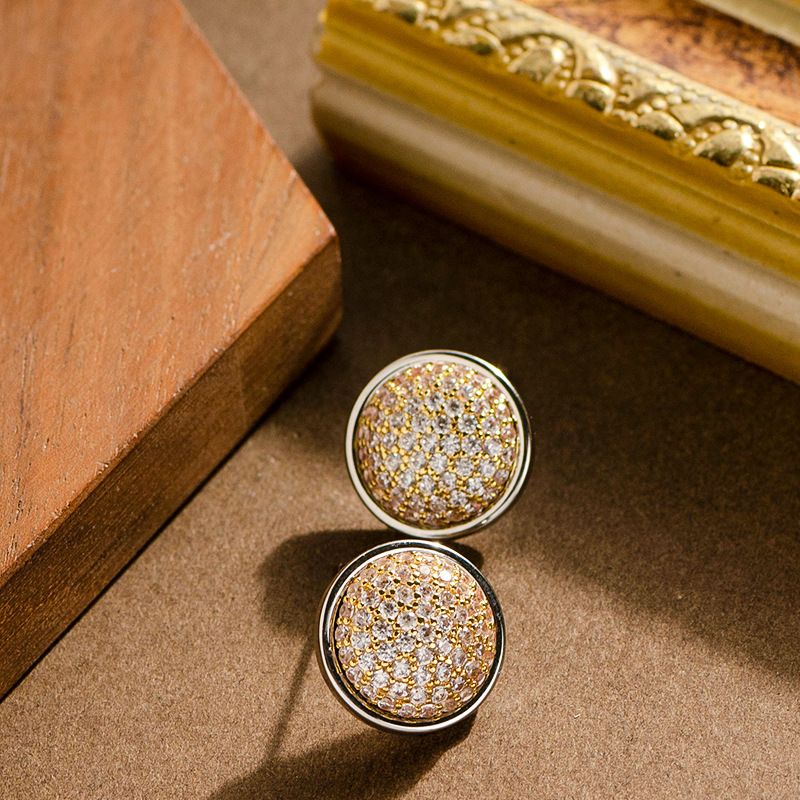 Fashionable, Simple, Super Sparkling, Full Diamond Geometric Circular For Women With A Sense Of Luxury, Versatile And_voghion.com