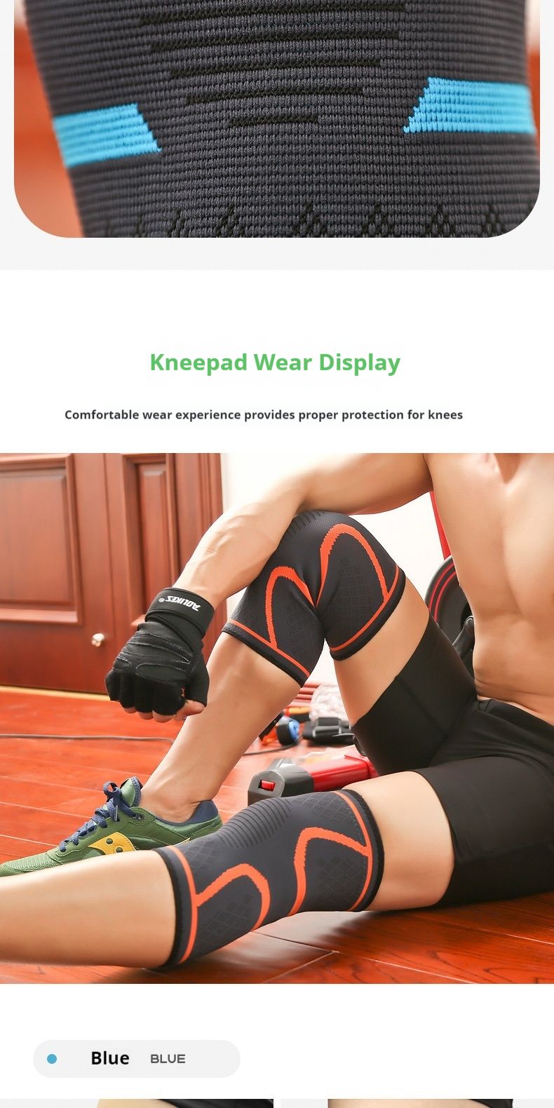 Sports knee pads for autumn and winter running, basketball cycling, fitness, anti slip, breathable, thin knee pads_voghion.com