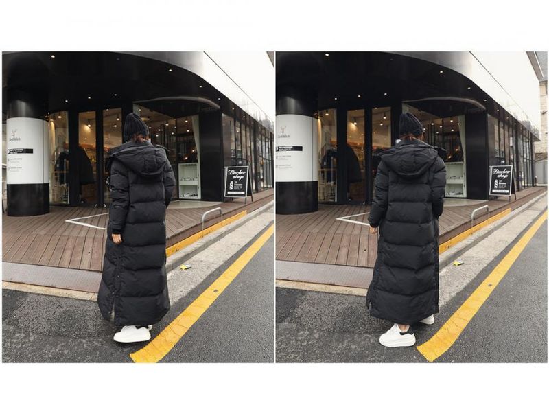 Women’s Extra-Long Korean-Style Puffer Coat – Ankle-Length Winter Jacket In Black (S-3XL), Bio-Down Filled, Oversized Fit_voghion.com