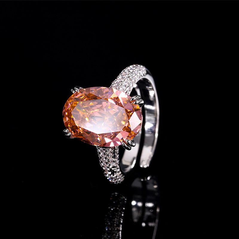 Charms Iced Cut Oval 10*14MM Amethyst Topas Smaragd Ringe High Carbon Diamant Ehering für Frauen Schwanz Party Feine_voghion.com