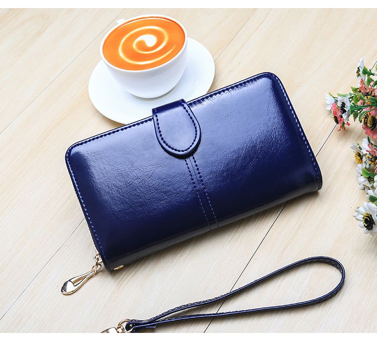 Explosive Damen Geldbörse 2024 Neuer Reißverschluss Ölwachs Leder Geldbörse Schnalle Handytasche Ölleder Neue PU Clutch_voghion.com