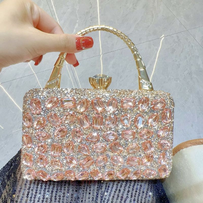 Borsa a mano da donna in stile banchetto, da portare a mano o a tracolla con un tocco di alta qualità, piccola borsa piena di brillantini_voghion.com