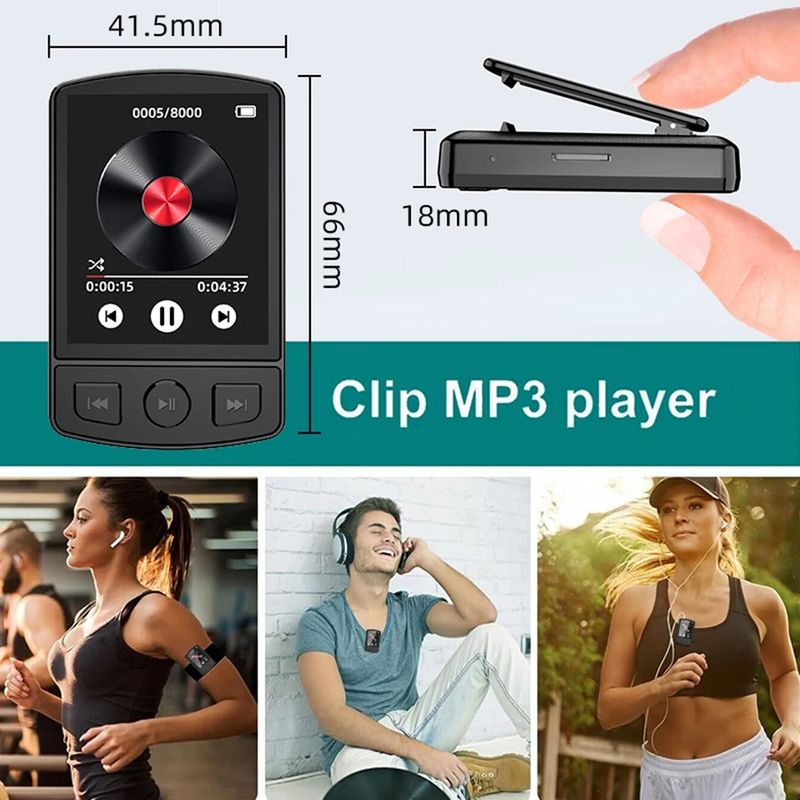 Keng Speicherkaart 1,8-Zoll Faarfbildschierm Opnam MP3/MP4 Sport Bluetooth Walkman mat Réckclip_voghion.com