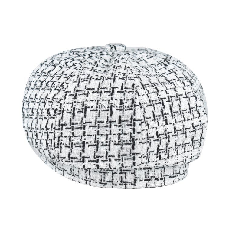 Baskenmütze für Damen im Herbst und Winter, karierte achteckige Mütze im koreanischen Stil, britische Retro-Malermütze, schicke All-Match-Mütze_voghion.com